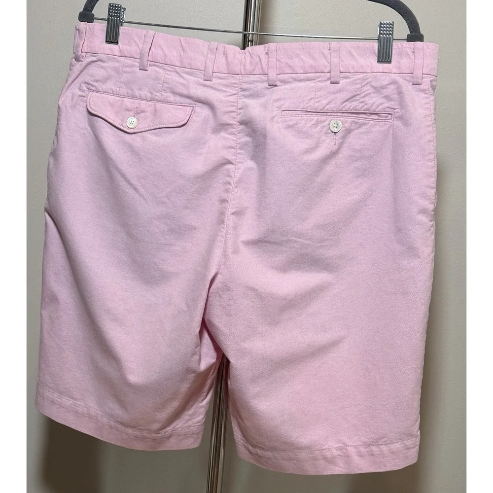 Polo Ralph Lauren Men's Pink Solid Chino Shorts Cotton Flat Front Zip Pockets 36